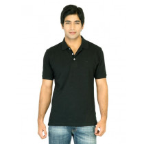 Proline Mens Solid Black Polo Tshirt