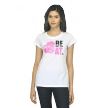 ADIDAS Women Printed White T-shirt