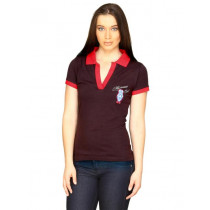 DUSG Women's Red Polo T-shirt