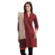 Fabindia Women Printed Beige & Rust Stole