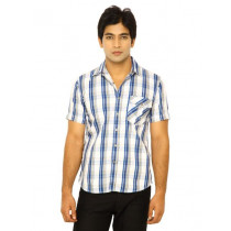 Wrangler Men August Stripe Look Checks Blue Shirts