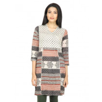 Mother Earth Women Printed Beige Kurta