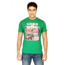 Probase Men Printed Green Tshirts
