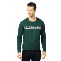 U.S. Polo Assn. Men Solid Green Sweatshirt