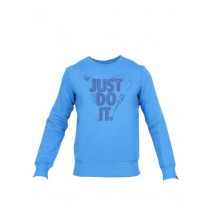 Nike Men Printed Blue Sweatshirt