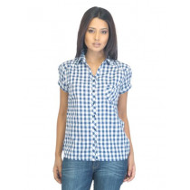Jealous 21 Women Check Blue Shirt