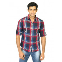 Spykar Men Check Red Shirts