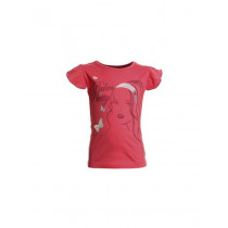 Palm Tree Girls Printed Peach Top