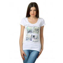 Skypar Women White Printed T-shirt