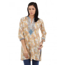 Aneri Women Printed Beige Kurti