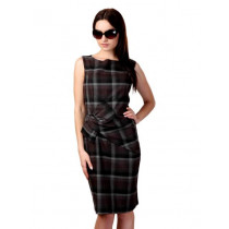 Avirate Brown & Grey Check Dress