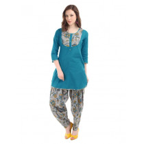 Ayaany Women Blue & Grey Patiala Kurta Set