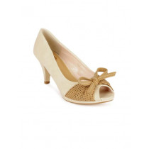 Cobblerz Women Cream-Coloured Peep Toes