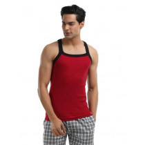 Crusoe Men Red and Black Innerwear Vest