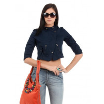 Elle Women Navy Blue Jacket