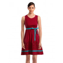 Elle Women Red A-Line Dress