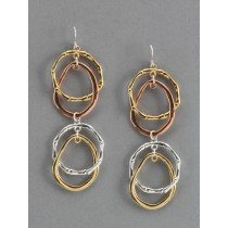 Estelle Women Gold, Silver and Copper Toned Earrings