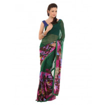 FNF Green & Pink Evening Wear Sari