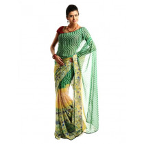 FNF Yellow & Green Evening Wear Sari