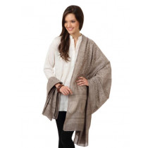 Fabindia Grey Hand Printed Chanderi Dupatta