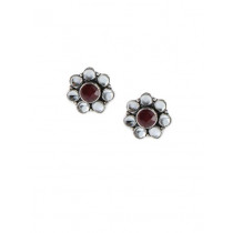 Fabindia Maroon & White Earrings