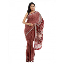 Fabindia Red Mull Printed Saree