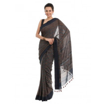 Fabindia Blue Printed Ajrakh Dhonekhali Saree