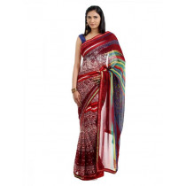 FNF Multi Coloured Printed Sari