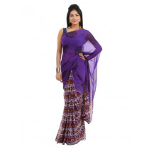 FNF Printed Purple Sari