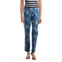 Femella Women Printed Blue Lounge Pants