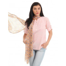 Femella Women Peach Printed Scarf