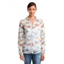 Femella Women White Printed Shirt