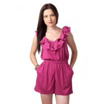 French Connection Women Magenta Playsuit