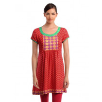 Global Desi Women Red Printed Tunic