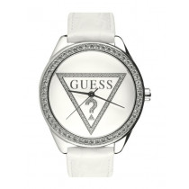 Guess Women Mini Triangle White Dial Watch with Swarovski Elements W65006L1