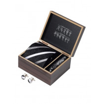 Hakashi Men Black Combo pack Tie+Cufflink+Pocket square