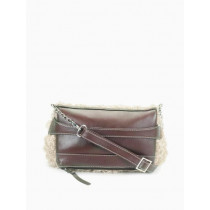 Ivory Tag Women Beige Furry Foldover Sling Bag