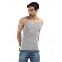 Park Avenue Men Grey Melange Square Neck Vest