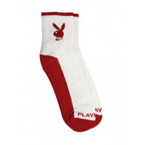 Playboy Men White and Red Socks