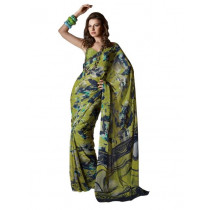 Prafful Green Printed Sari