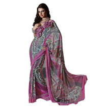 Prafful Pink Printed Sari