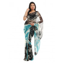 Prafful Women Black & Grren Sari
