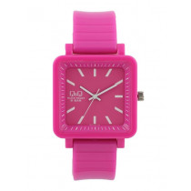 Q&Q Unisex Pink Dial Watch
