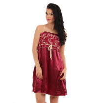 Red Rose Maroon Nightdress