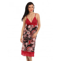 Red Rose Red & Black Nightdress