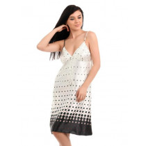 Red Rose Women Cream Nightdress