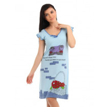 Red Rose Women Blue Nightdress