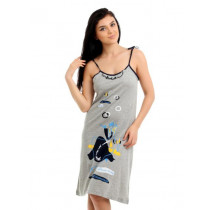 Red Rose Women Grey Nightdress