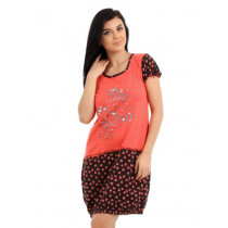 Red Rose Women Orange Nightdress