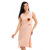 Red Rose Women Peach Nightdress